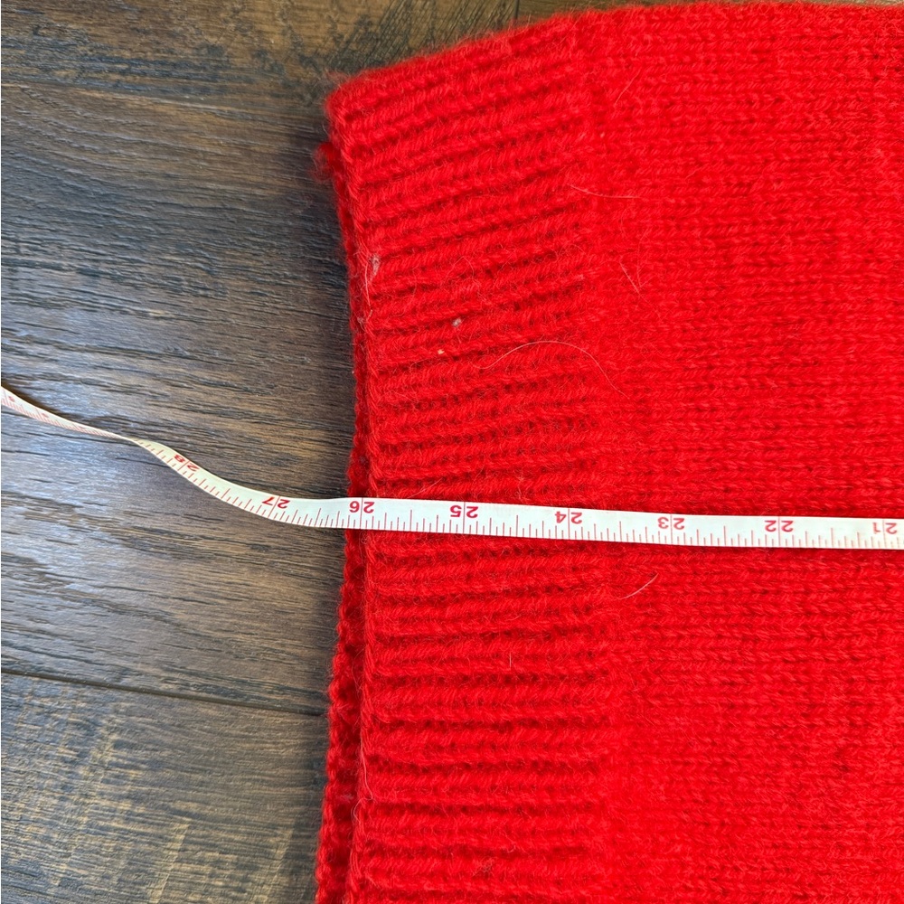 Red, Navy and Cream Vintage Wool sweater Uni sex - Picture 5 of 6